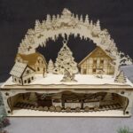 Mini arco de velas "Tren de Navidad" para corte láser - Archivos DXF, SVG y Lightburn