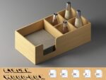 Perchero de especias y servilletero de madera | Organizador de cocina cortado a láser - Archivos SVG, DXF, CDR - Imagen 2