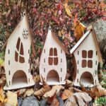 Conjunto de casas navideñas para corte láser - Archivos CDR Glowforge - Luz nocturna decorativa