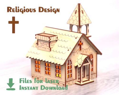 Casa de Navidad para Corte Láser - Plantillas Personalizadas DXF SVG CDR AI para Proyectos Creativos