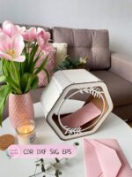 Tarjeta de boda caja SVG para corte láser - Archivos vectoriales descargas instantánea - Crea tu diseño personalizado - Imagen 4