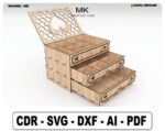Joyero de Madera Cortado con Láser para Mujer con Cajones - Archivos Vectoriales para Corte láser