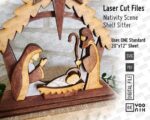 Escena de la Natividad en SVG y PDF para Corte Láser - José y Niño Jesús, Decoración Navideña Glowforge - Imagen 3