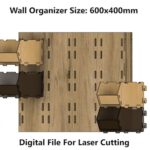 Organizador de Pared para Corte Láser | Archivo SVG DXF para Caja de Almacenamiento