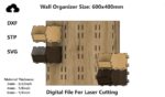 Organizador de Pared para Corte Láser | Archivo SVG DXF para Caja de Almacenamiento