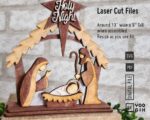 Escena de la Natividad en SVG y PDF para Corte Láser - José y Niño Jesús, Decoración Navideña Glowforge - Imagen 2