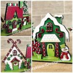 Casas de Navidad Divertidas en SVG para Glowforge - Pueblo de Papá Noel Artístico - Imagen 2