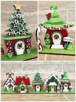 Casas de Navidad Divertidas en SVG para Glowforge - Pueblo de Papá Noel Artístico - Imagen 3