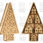 Caja de Adornos de Navidad - Archivos de Corte Láser SVG DXF PDF Ai - Descarga Instantánea para Glowforge