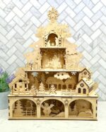 Escena Navideña de Árbol de Navidad - Archivos SVG, Ai, Cdr, Dxf y Pdf para Corte Láser