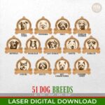 Adorno navideño láser SVG para perros - 51 razas y personalización de nombre, 20 frases divertidas. - Imagen 6