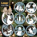 Archivo de corte láser para Glowforge: esferas y decoraciones navideñas - Descarga Instantánea