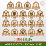 Adorno navideño láser SVG para perros - 51 razas y personalización de nombre, 20 frases divertidas. - Imagen 5