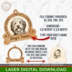 Adorno navideño láser SVG para perros - 51 razas y personalización de nombre, 20 frases divertidas. - Imagen 3