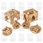 Cajas de adornos navideños cortadas con láser - Archivos SVG, DXF, PDF para Glowforge - Descarga instantánea - Imagen 3