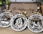 Adornos de navidad Esferas Personalizados para Árbol - 8 Diseños Únicos para Glowforge y Lightburn - Imagen 2