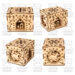 Cajas de adornos navideños cortadas con láser - Archivos SVG, DXF, PDF para Glowforge - Descarga instantánea