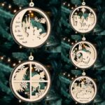 20 Archivos SVG para Cortar Láser de Decoraciones de Navidad en 2 Capas - Adornos de Árbol y Más