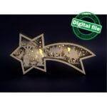 Patrón de Adorno de Navidad en DXF y SVG para Estrella de Belén Iluminada - Diseño para Glowforge - Imagen 7