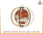 Esfera giratoria navideña personalizable para corte láser - Adornos SVG para árbol de Navidad - Imagen 5