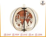Esfera giratoria navideña personalizable para corte láser - Adornos SVG para árbol de Navidad - Imagen 3