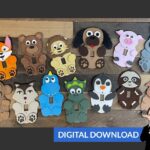 Conjunto de 13 letreros de nombres de animales bebés - Archivos Ai, Pdf, Svg y Dxf para descarga instantánea