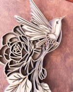 Archivo SVG y DXF 3D de Colibrí Multicapa para Corte Láser, Diseño Mandala Floral para el Día de la Madre - Imagen 3