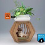 Casa para Gatos: Archivos de Corte Láser y CNC - Plantillas DXF, Ai, SVG y CDR para Decoración