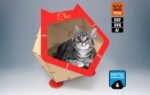 Cama para gatos: Archivos DXF y SVG para corte láser y CNC, diseño de linda casa para mascotas