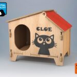 Casa para gatos - Archivos SVG/DXF para corte láser y CNC, hogar encantador para tu mascota