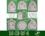 Puertas de Hadas Corte Láser SVG - Plantillas de 2 Capas para Ventanas y Aldabas, Descarga Instantánea