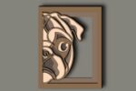 Plantilla 3D Perro Pug Dog para Corte Láser - Archivo SVG Multicapa para Glowforge y CNC Decorativo - Imagen 3