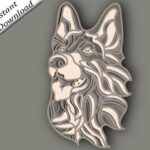 Plantilla láser decorativa de Perro Pastor Alemán en SVG para corte por láser Glowforge y CNC