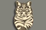 Plantilla Laser 3D de Gato Mandala para Cortar con Glowforge - Archivos SVG Vectoriales Decorativos - Imagen 3