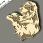 Plantilla láser vectorial Perro Labrador Retriever para Glowforge | Archivos de corte multicapa SVG