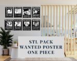 Set de Pósters de Se Busca "One Piece" para Decoración con Corte Láser