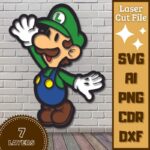 Archivos de corte láser de Luigi para madera - Arte digital descargable e inmediata