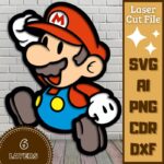 Descarga Instantánea: Archivos de Corte Láser de Mario para Madera - Arte Digital Personalizado