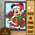 Arte digital descargable de Mickey para corte láser y máquina de grabado en madera