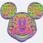 Arte de corte láser de Mickey Mouse para descargar, archivos para máquinas de corte y manualidades en madera.