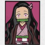 Diseño archivo para corte láser Nezuko | Arte digital descargable para madera