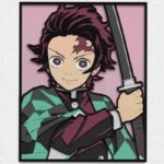 Cuadro de maderas multicapas de Tanjiro para decoración personalizada y artística