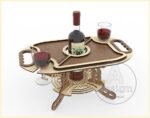 Diseño de corte láser: Bandeja de servicio y soporte para vino, archivo vectorial para accesorios de vino - Imagen 2