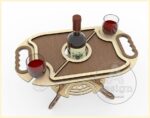 Diseño de corte láser: Bandeja de servicio y soporte para vino, archivo vectorial para accesorios de vino - Imagen 7