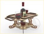 Diseño de corte láser: Bandeja de servicio y soporte para vino, archivo vectorial para accesorios de vino - Imagen 8