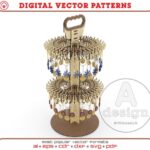 Soporte de exhibición para 96 llaveros - Archivo vectorial SVG, DXF y PDF para corte láser