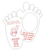 Marco de Fotos para Bebé en Corte Láser - Detalles del Nacimiento, Archivos CDR, AI, SVG, DXF - Imagen 2