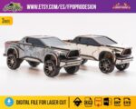 Plantilla de corte láser para modelo 3D de Cybertruck - Archivos DXF, SVG, EPS y PDF para madera contrachapada - Imagen 2