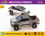 Plantilla de corte láser para modelo 3D de Cybertruck - Archivos DXF, SVG, EPS y PDF para madera contrachapada