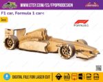 Planos de Coche de F1 3D para Corte Láser - Archivos DXF, SVG y CDR para Rompecabezas de Carreras - Imagen 3